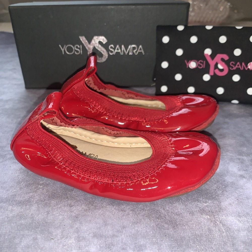 Yosi Samra Little Girl Shoes Size 5C‎ Red Ballet Flats  Sammie Run Small